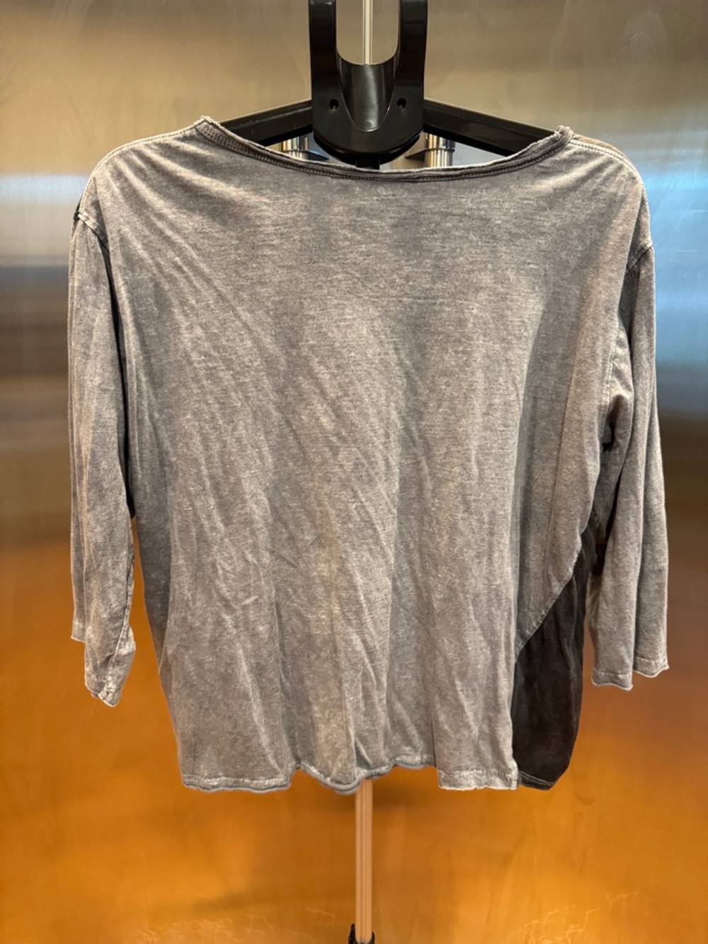 Women's Grey Long Sleeve Graphic Tee with Butterfly Art - Picture 8 of 11
